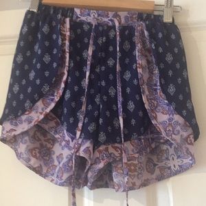 Purple paisley sexy shorts - size s